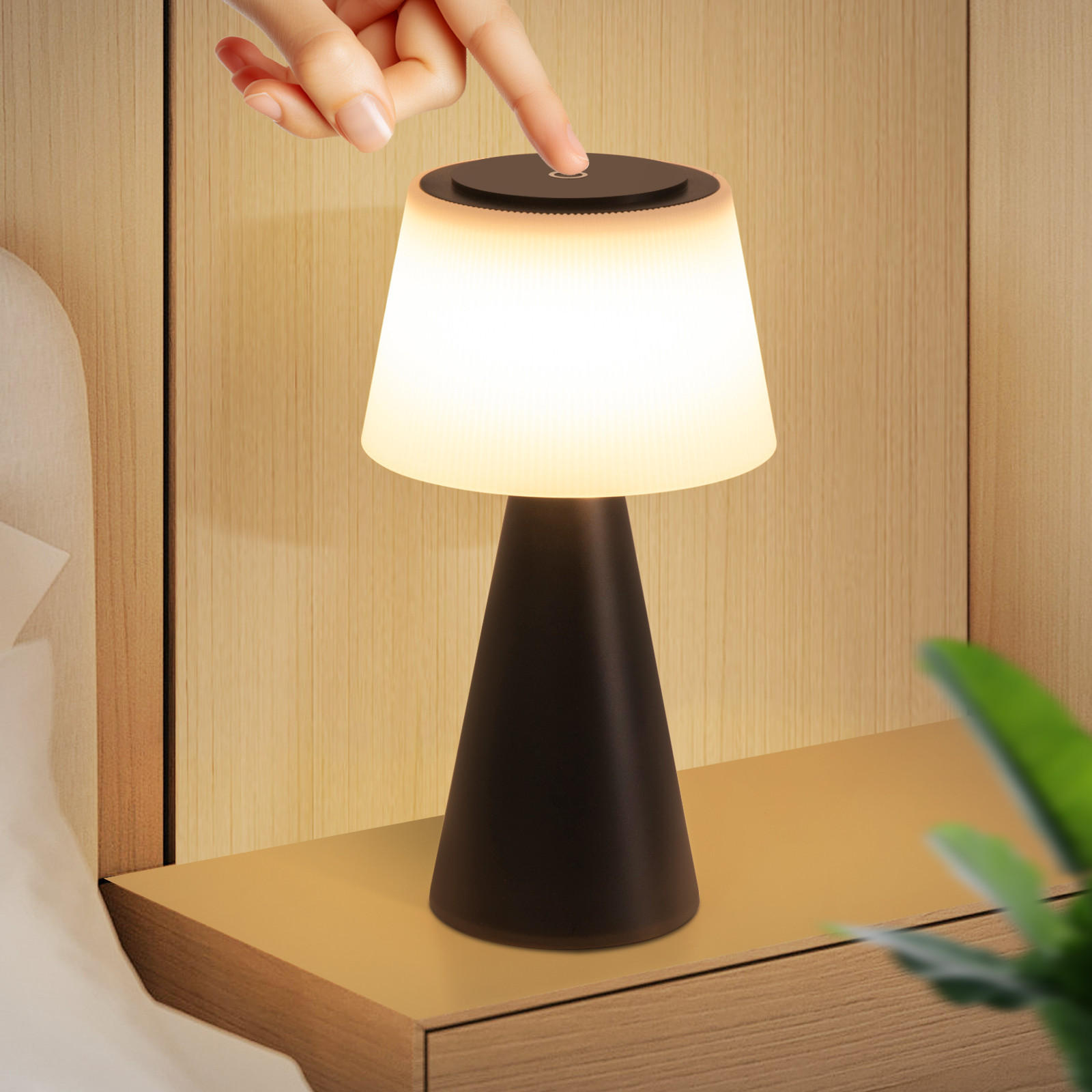 LED TISCHLEUCHTE Nathaniel - Schwarz, Kunststoff (13/13/26cm) - Nettlife