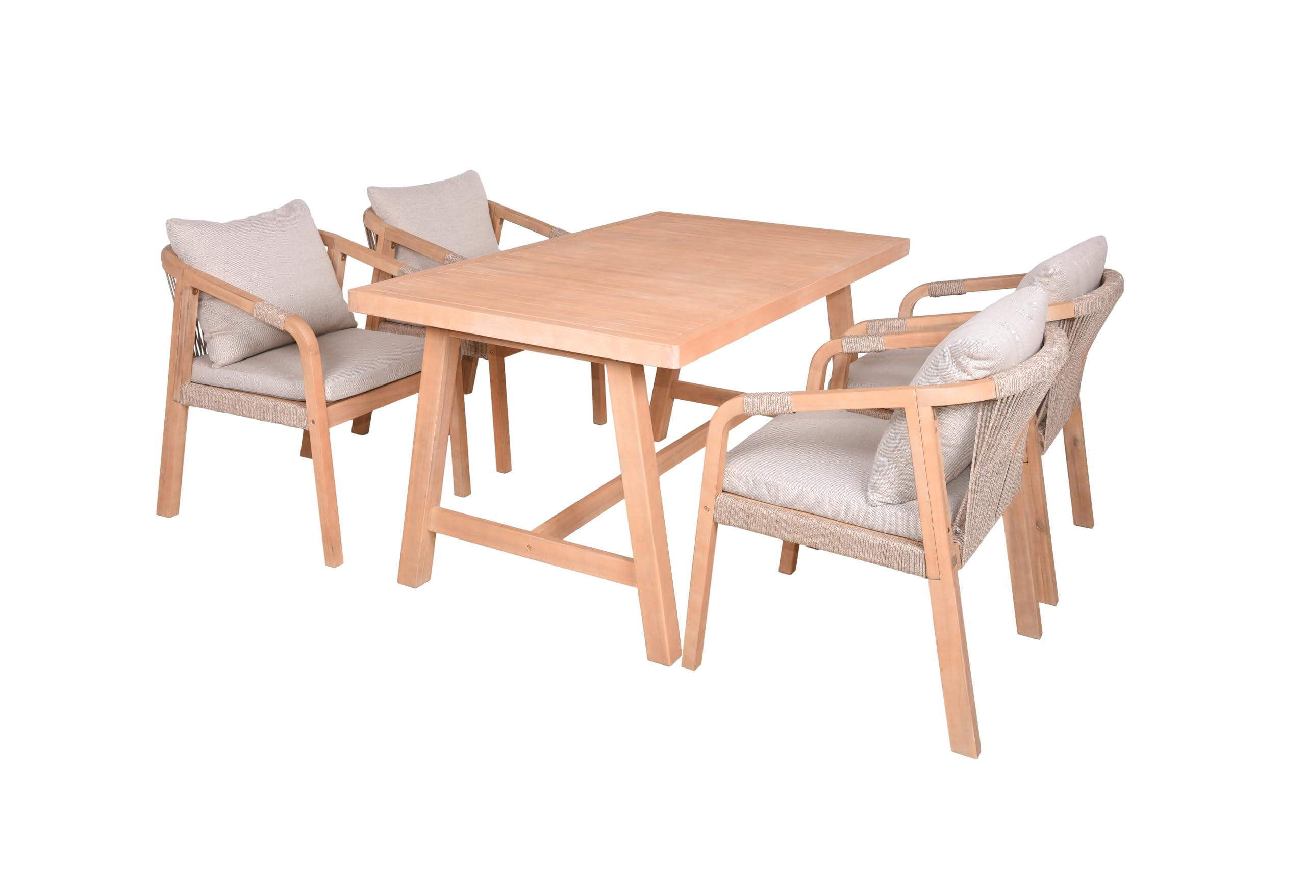 GARTEN-SITZGRUPPE Bergen 5-teilig inkl. Auflagen Gartenmöbel-Set - Braun, Holz - DELUKE