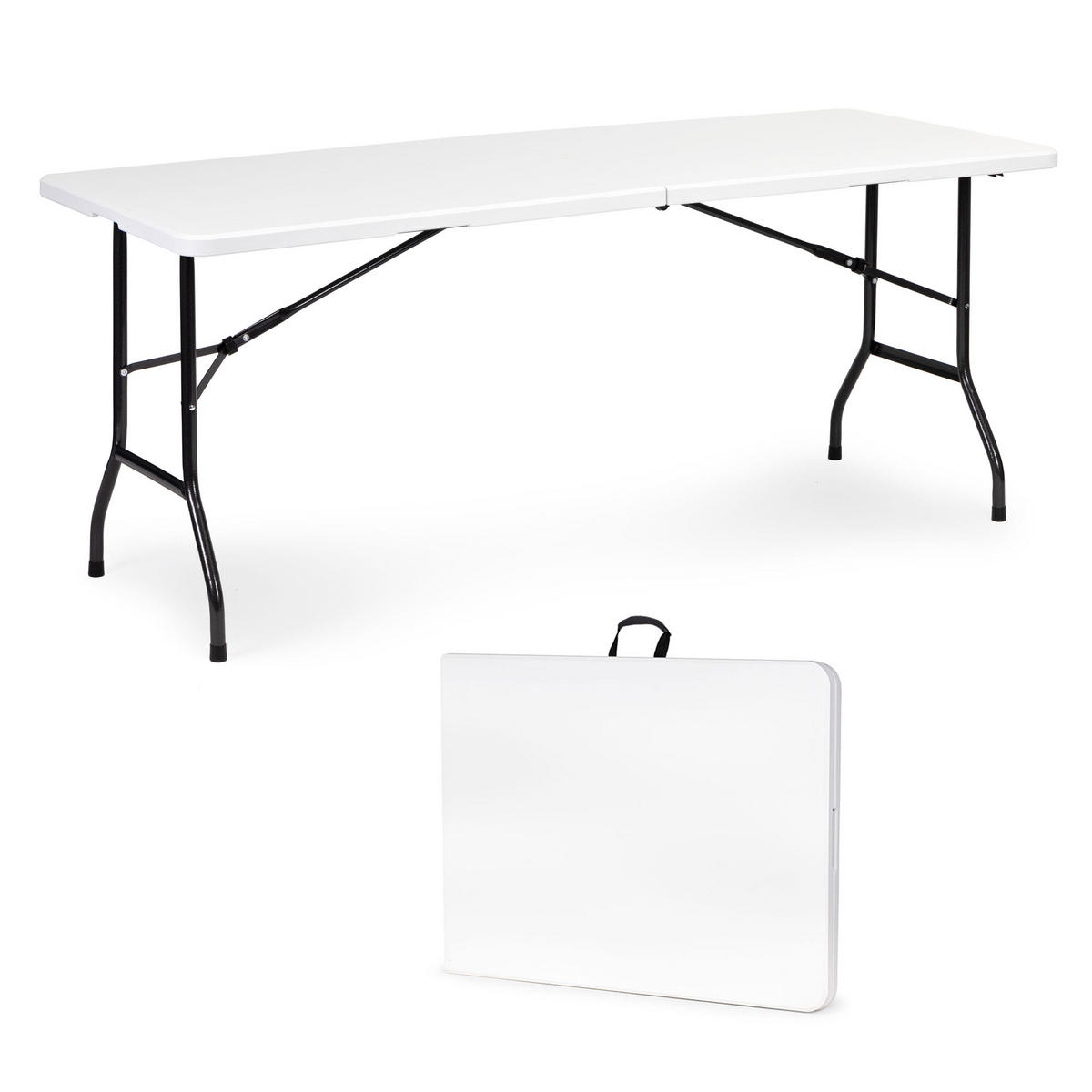 GARTENTISCH klappbar 180 x 75 cm - Weiß, Kunststoff (180/75/74cm) - Mat-Haus