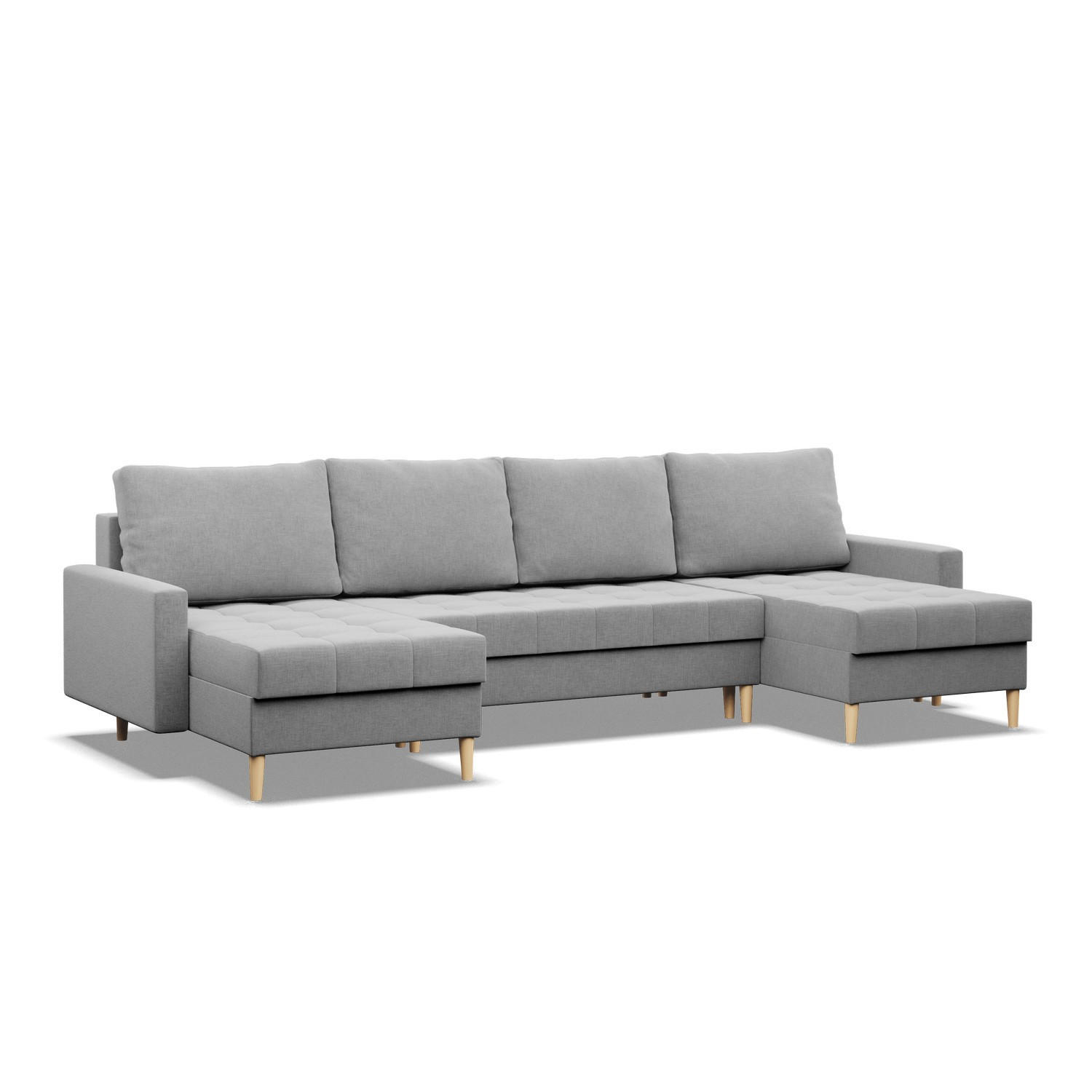 U-SOFA MIT SCHLAFFUNKTION ELMA, Grau - Grau, Textil (294/88/140cm)