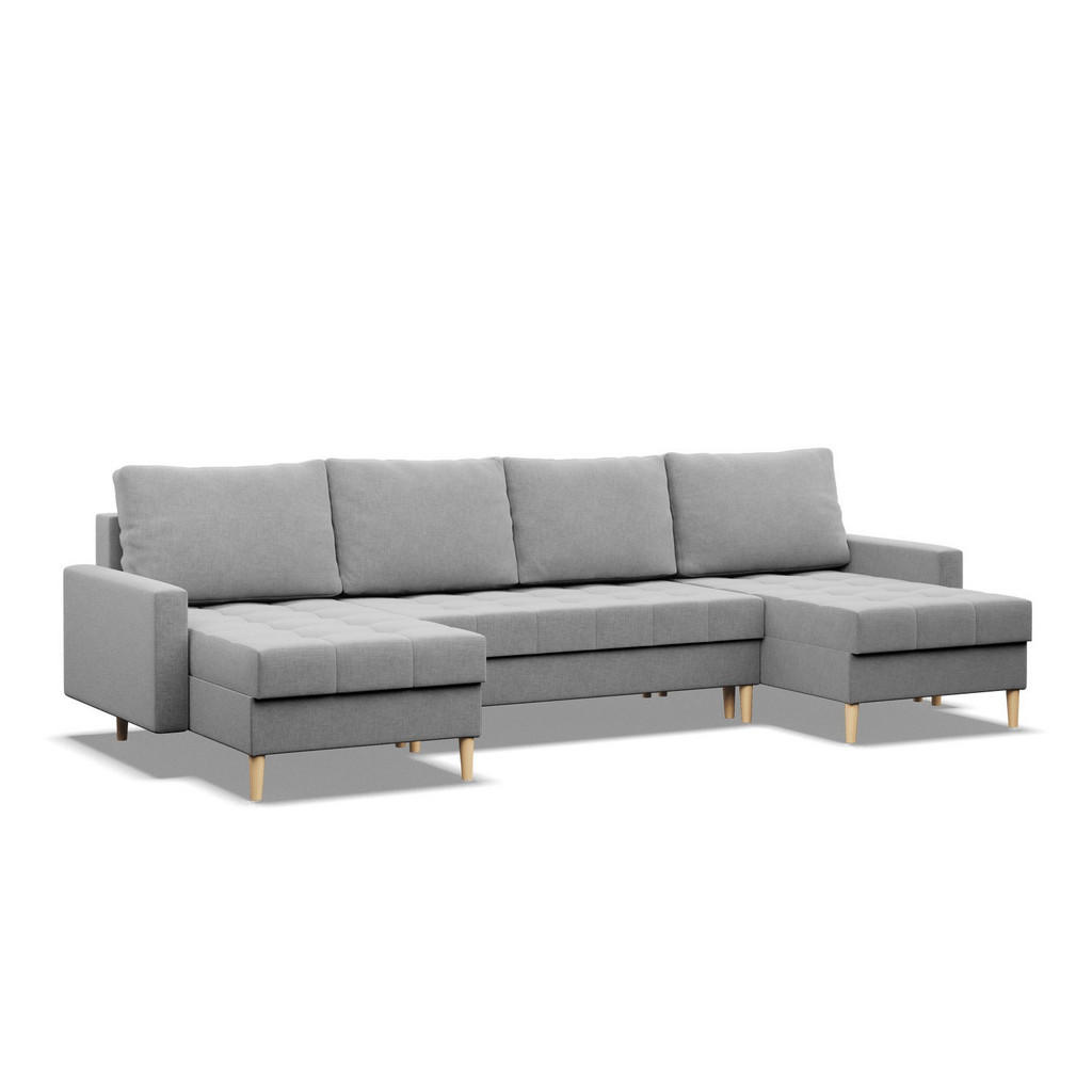 Thumbnail - Xxxl U-Sofa, Grau, Textil, U-Form, 294x88x140 cm, Wohnzimmer, Sofas & Couches, Wohnlandschaften, Wohnlandschaften in U-F...