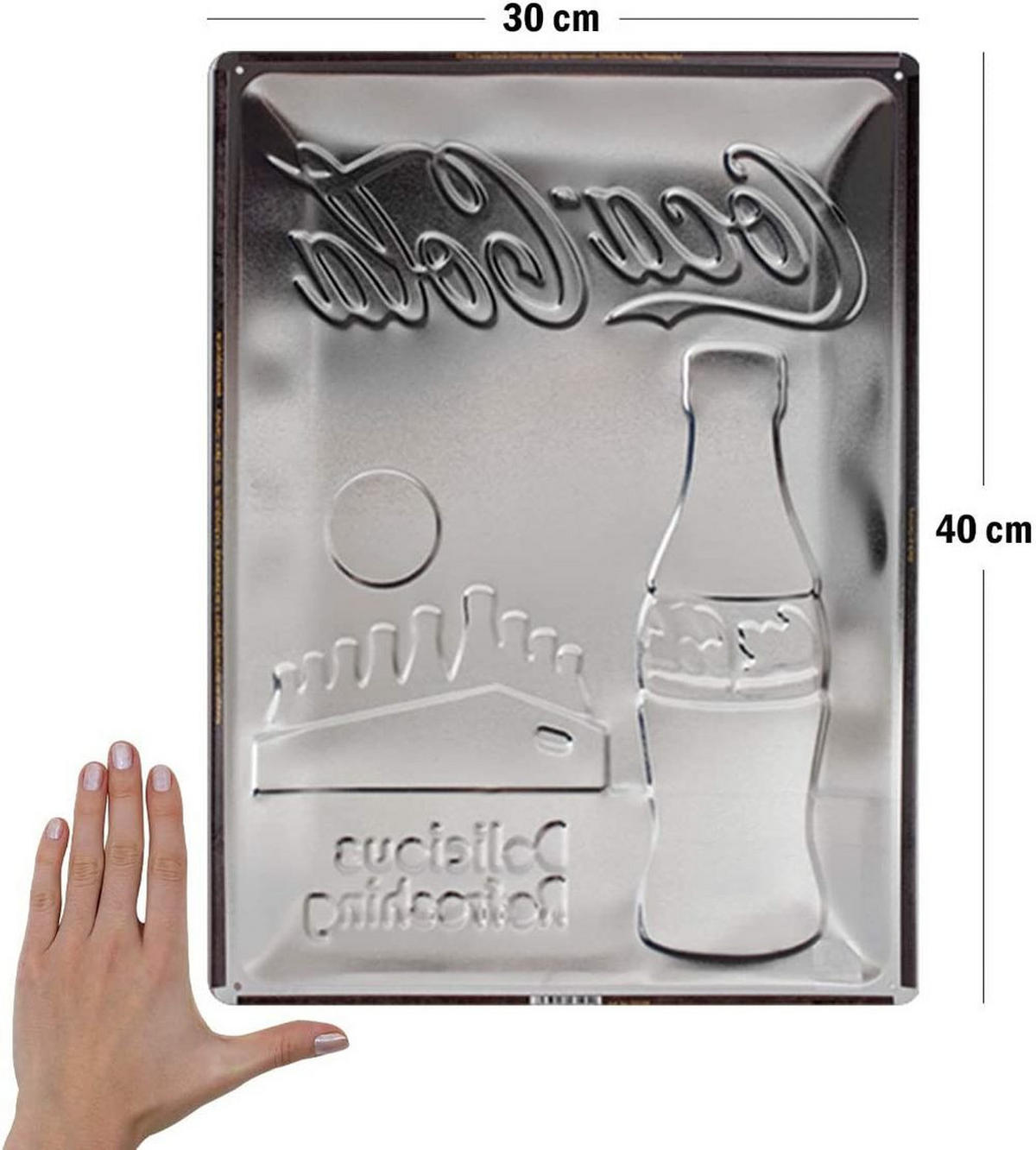 BLECHSCHILD 30/40 cm Coca-Cola Coca-Cola In Bottles Yellow - Multicolor, Metall (30/40/0.2cm) - Nostalgic-Art