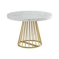 AUSZIEHBARER Tisch - 2 , 4 , 8 , 10 , 12 -Sitzer - MDF - weiß, goldfarben - FIRELA - Goldfarben/Weiß, Holz (110/260/76cm) - Vente-Unique