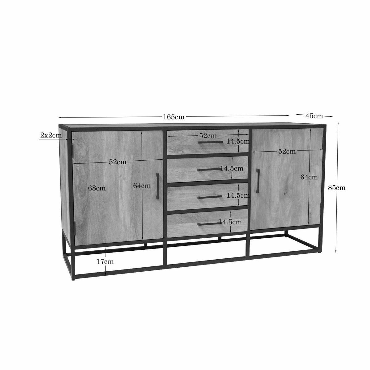 SIDEBOARD Dakota Braun 45/165/85 cm - Braun, Holz (165/85/45cm) - Starfurn