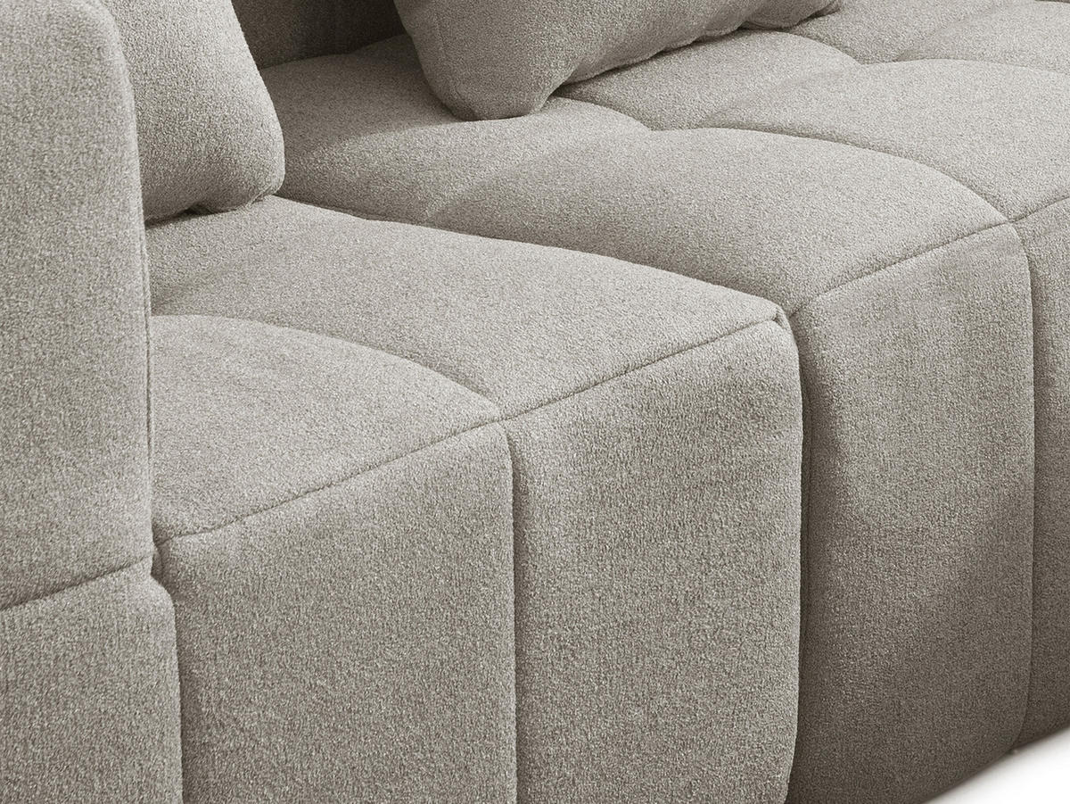 2-SITZER-SOFA Bouclé-Stoff Steinbeige - Greige, Textil (180/73/95cm) - MILYsofa