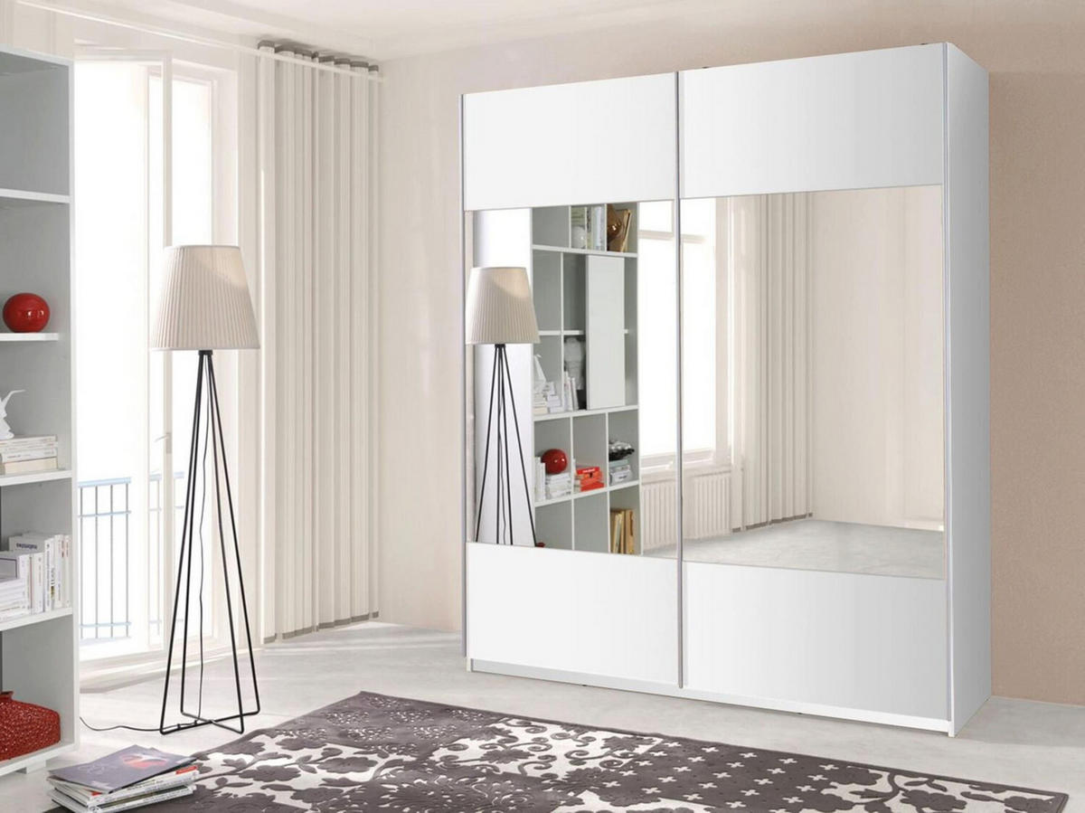 SCHIEBETÜRENSCHRANK - Kleiderschrank Polly - Weiß - Weiß, Holzwerkstoff (175/211/60cm) - Möblo