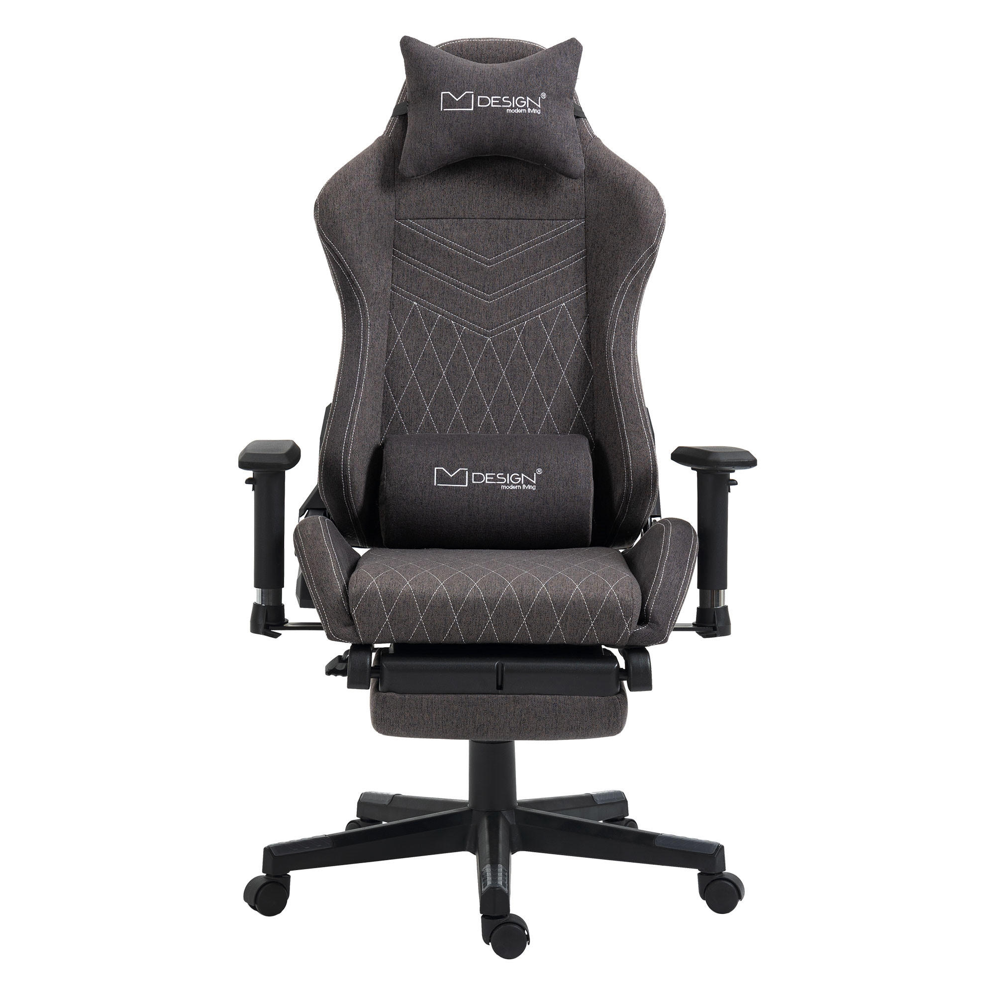 GAMING-STUHL grau/weiß - Dunkelgrau, Metall (70/131/72cm) - ML-DESIGN