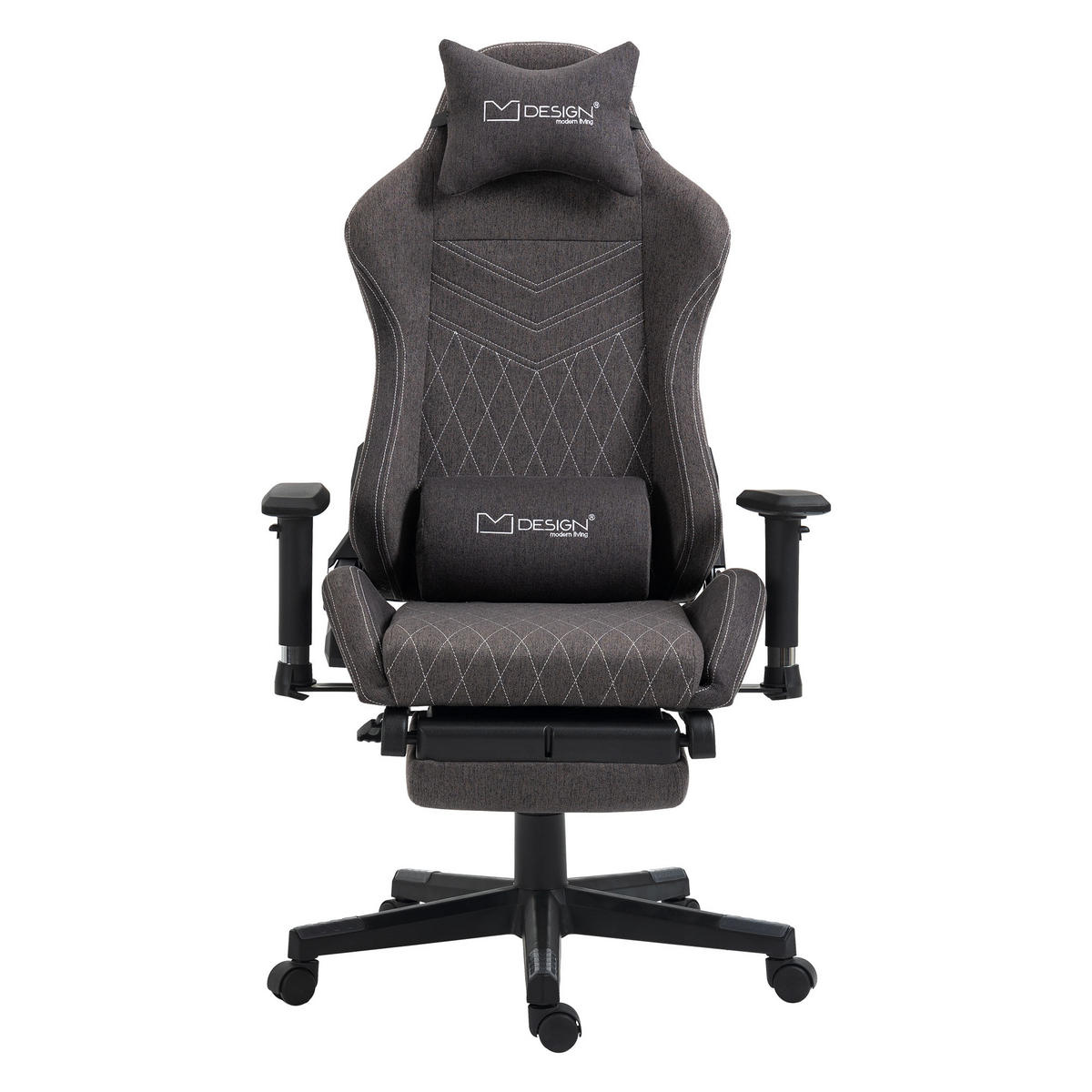 GAMING-STUHL grau/weiß - Dunkelgrau, Metall (70/131/72cm) - ML-DESIGN