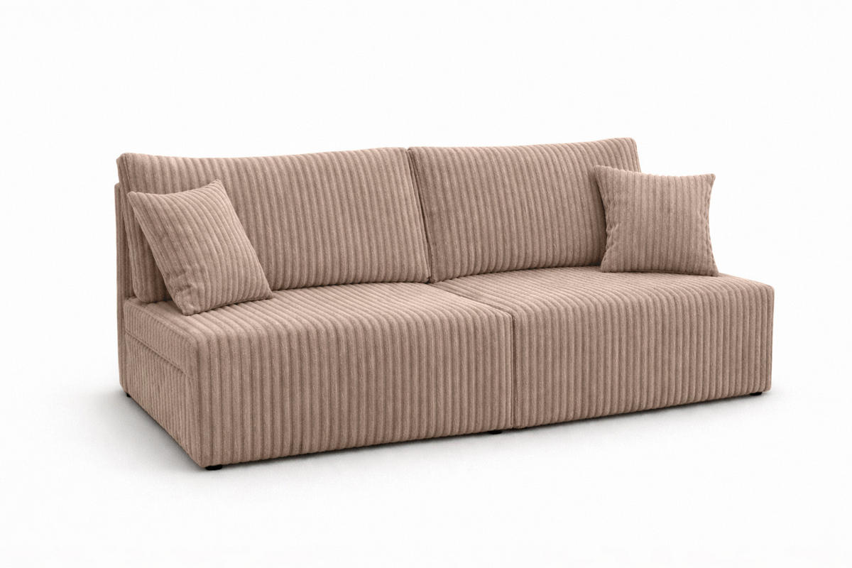 SOFA Mit Schlaffunktion Und Bettkasten, Cordstoff Tilia, Braun, BEST MINI - Braun, Holz (200/83/98cm) - Kaiser Möbel