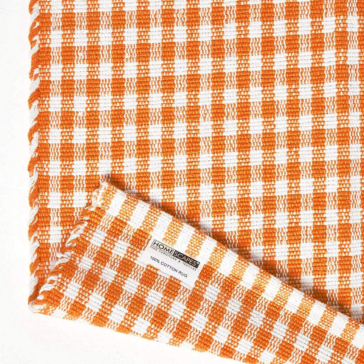 BAUMWOLLTEPPICH Vichy-Karo 110/170 cm - Orange, Textil (110/170cm) - Homescapes