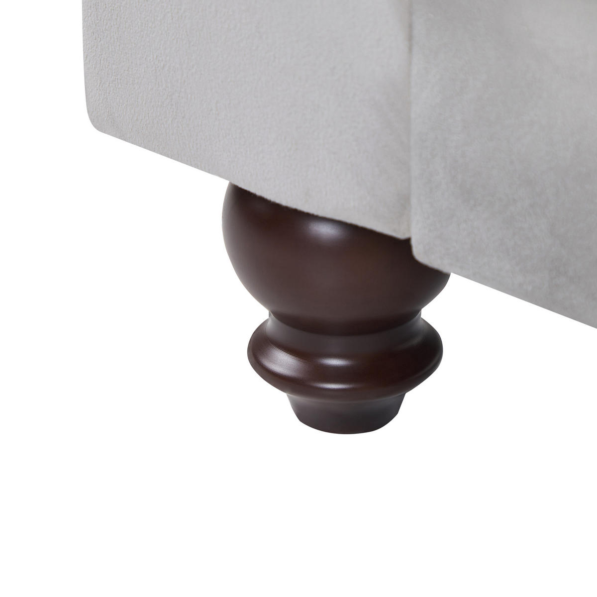 CHAISELONGUE Samtstoff hellgrau linksseitig Lormont - Grau, Textil (141/76/70cm) - Beliani