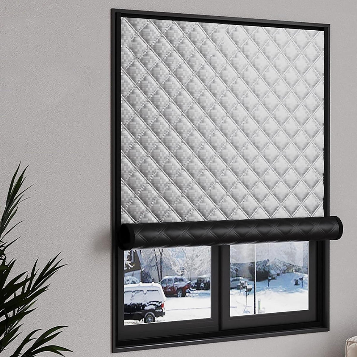 VORHÄNGE – Wärmedämmung/Lichtundurchlässigkeit/Schalldämmung – 100 cm breit x 100 cm hoch - Silberfarben, Textil (100/100/100cm)