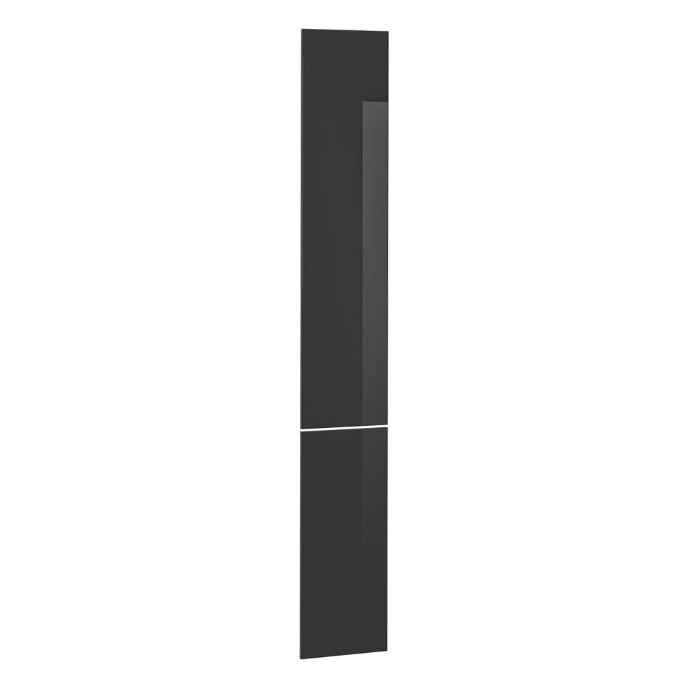 KÖKSFRONT R-Line Antracit högblank 29.6x196 cm möbelfront för högt utdragsskåp Svart högglans 196/29.6/1.6 cm
