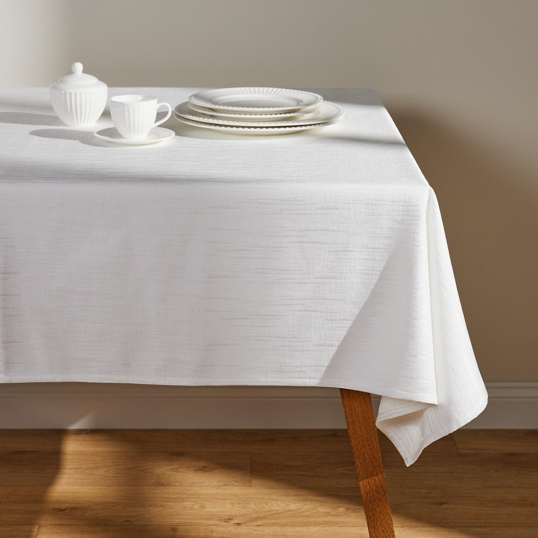 TISCHDECKE Scilio - Weiß, Textil (220/140/1cm) - home&you