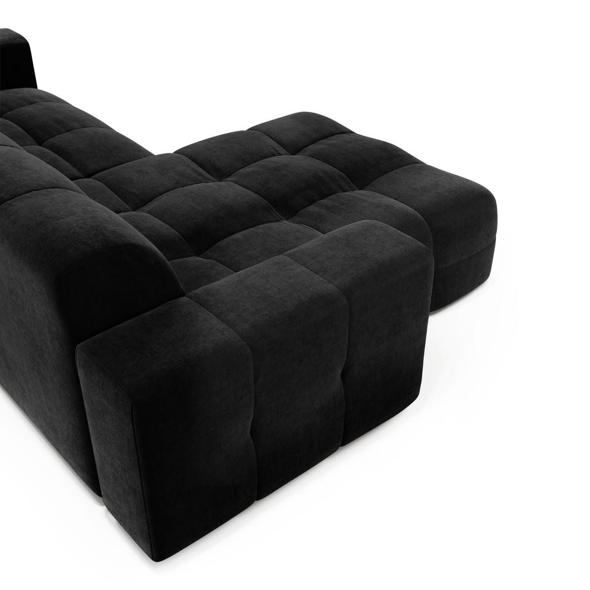 ECKSOFA LINKS Samt Dunkles Anthrazit 230cm - Anthrazit, Textil (155/230cm) - Sia Home