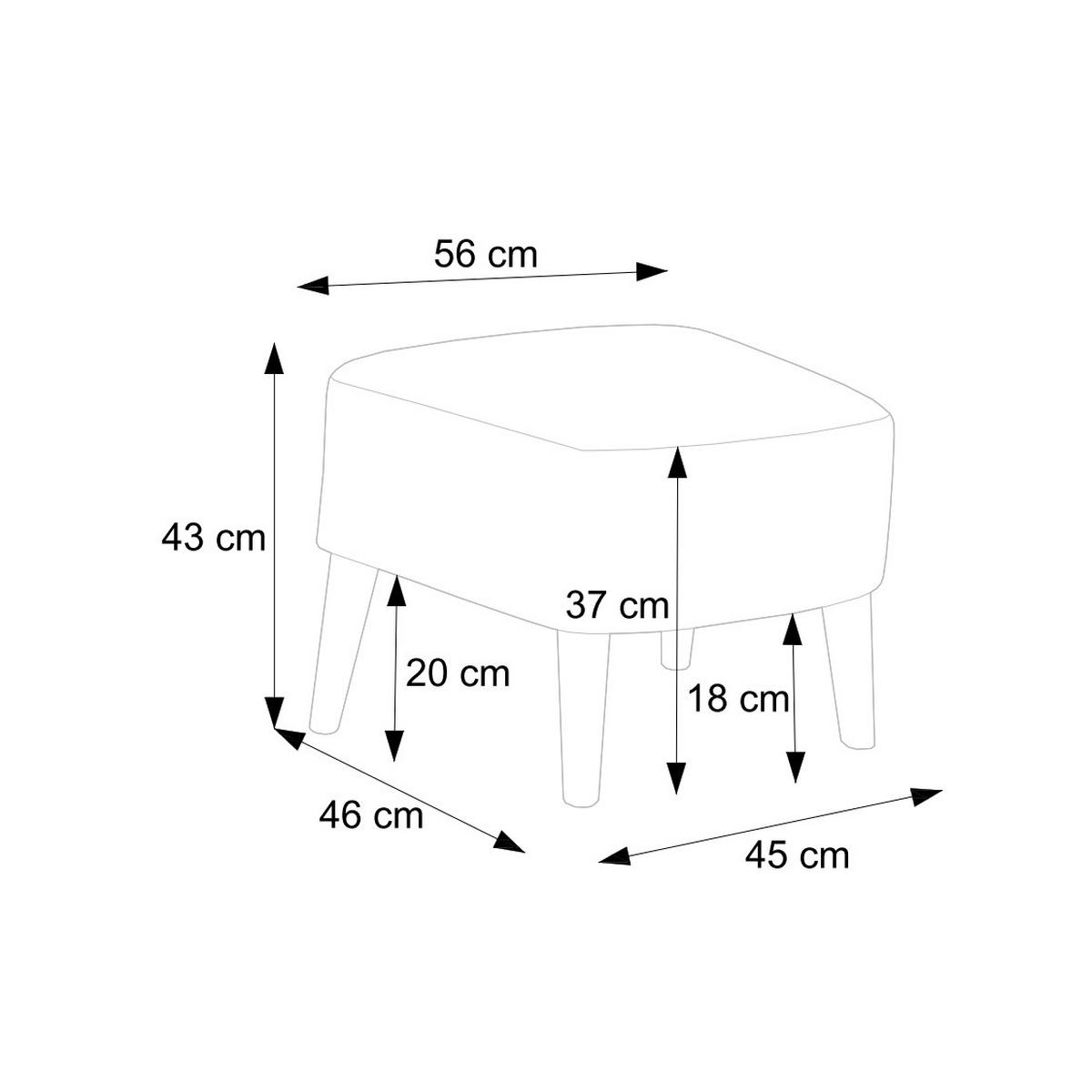 MASSENO Sitzhocker RYZE, Modern Polsterhocker, Fußhocker Rosa - Rosa, Holzwerkstoff/Kunststoff (45/43/56cm) - MASSENO