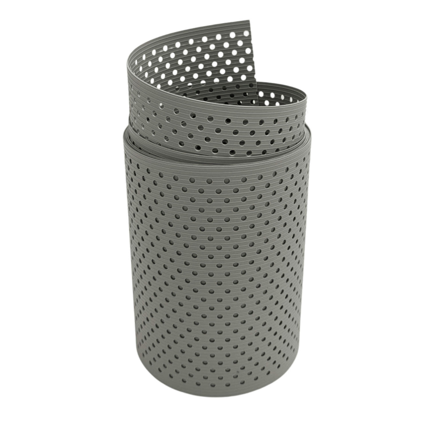 SICHTSCHUTZSTREIFEN Rille Gelocht 15 Prozent PP Streifen Steingrau 2,55m - Graubraun, Kunststoff (255/19cm) - ZAUN|ZU