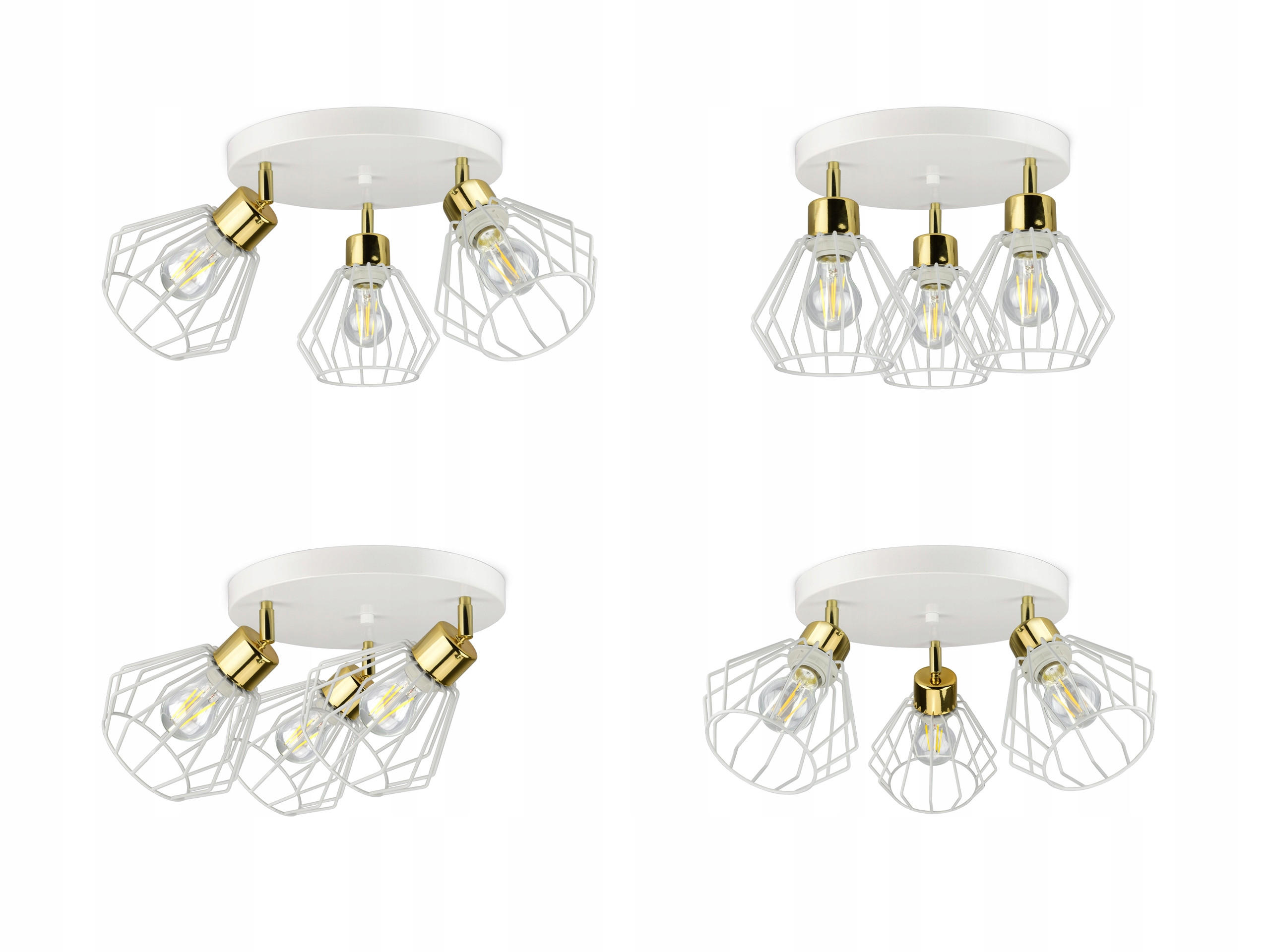 DECKENLEUCHTE LOFT - Goldfarben/Weiß, Metall (45/45/25cm) - kiki design