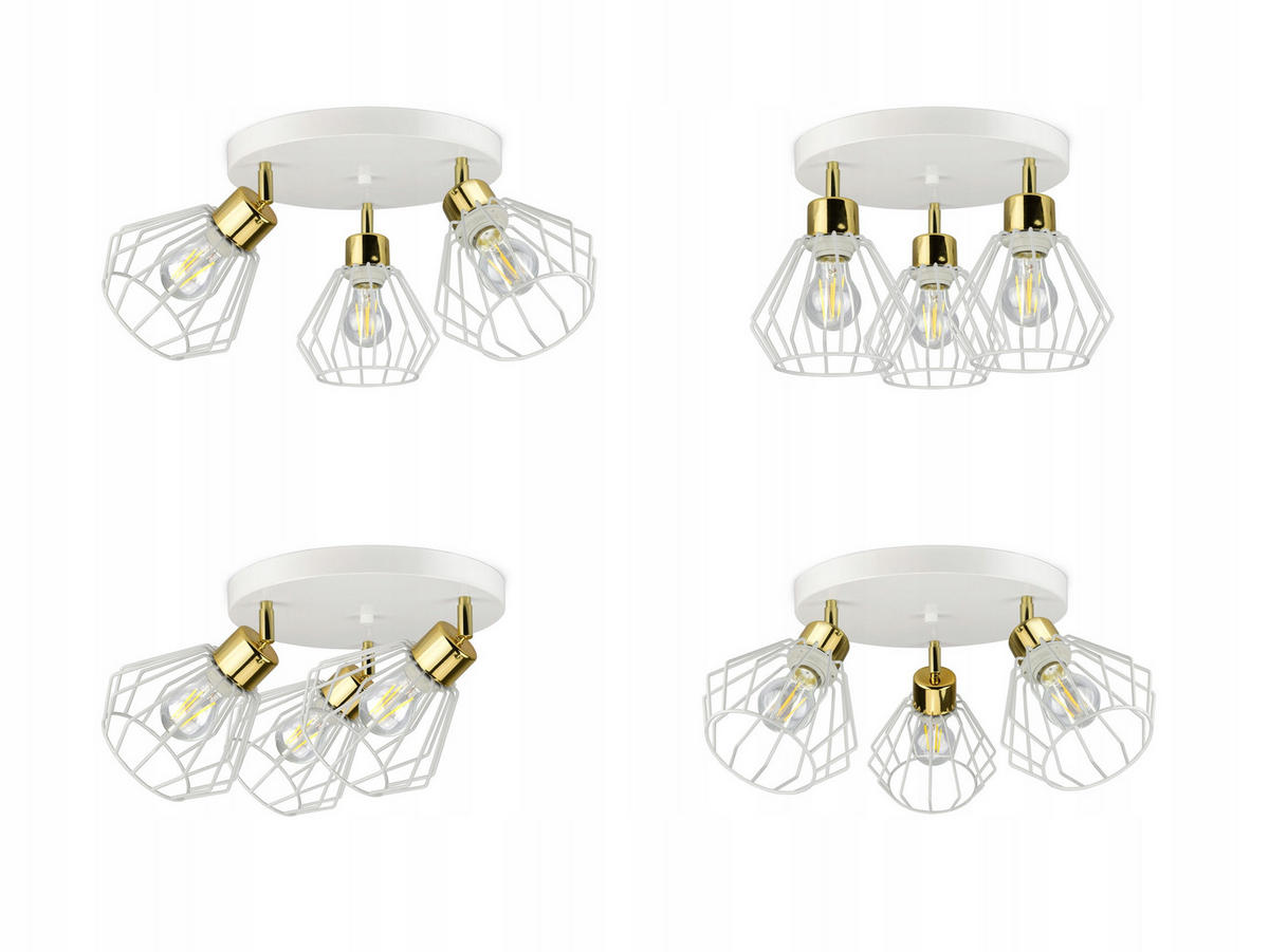 DECKENLEUCHTE LOFT - Goldfarben/Weiß, Metall (45/45/25cm) - kiki design