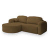 ECKSOFA AMILIA L-S Orange Boucle-Stoff mit Schlaffunktion - Orange, Holz (263/174cm) - MASSENO