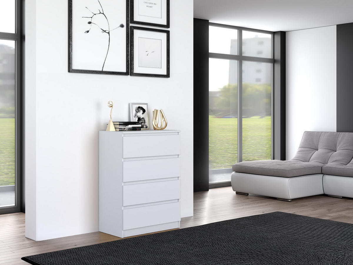 KOMMODE 4 SCHUBLADEN M4 - WEISS - Weiß, Holzwerkstoff (70/97/40cm) - CDF