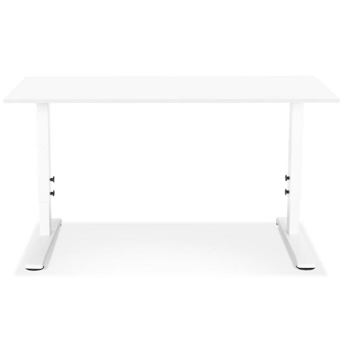 SCHREIBTISCH Höhenverstellbar Ergonomisch Design PELANO, Weiß 140x70x86,2 cm - Weiß, Holz/Metall (70/140/86cm) - KADIMA DESIGN
