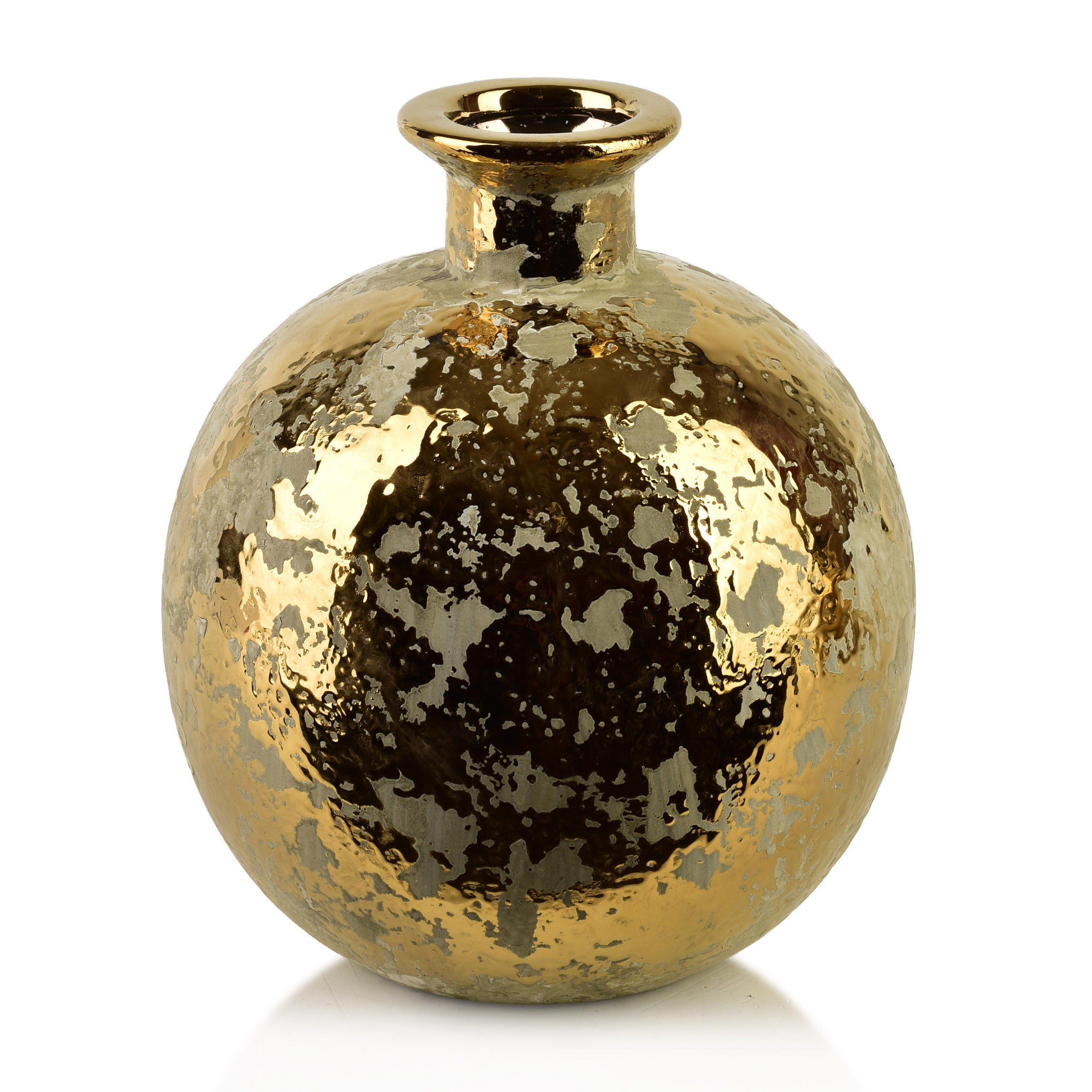 VASE YARINE GOLD Gold 16x6x16cm Keramik - Goldfarben, Keramik (16cm) - Mondex