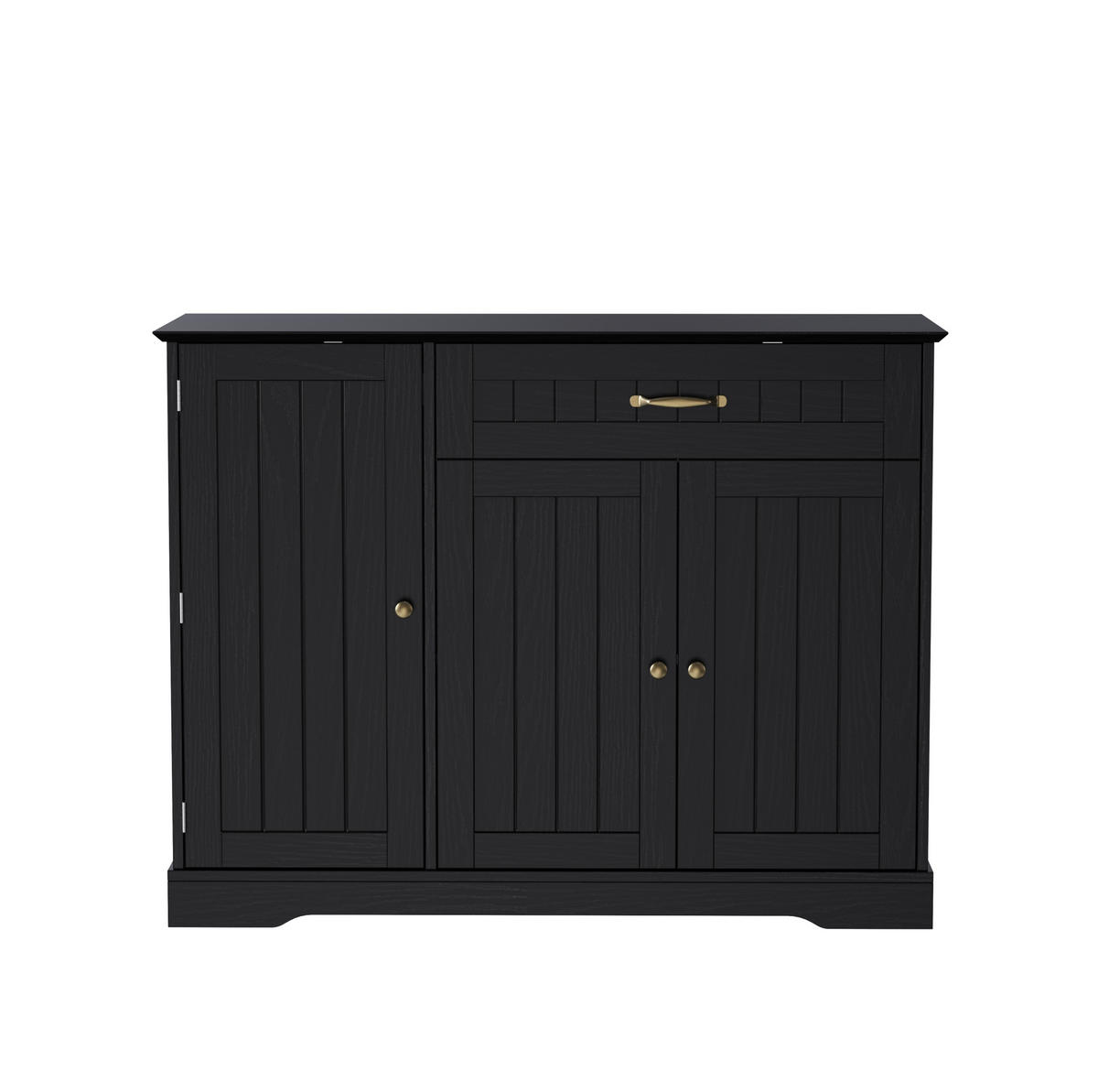 SIDEBOARD mit Schublade & 3 Türen in Schwarz – moderner Stauraum - Schwarz, Holzwerkstoff (107/83.4/40cm) - BEAOK