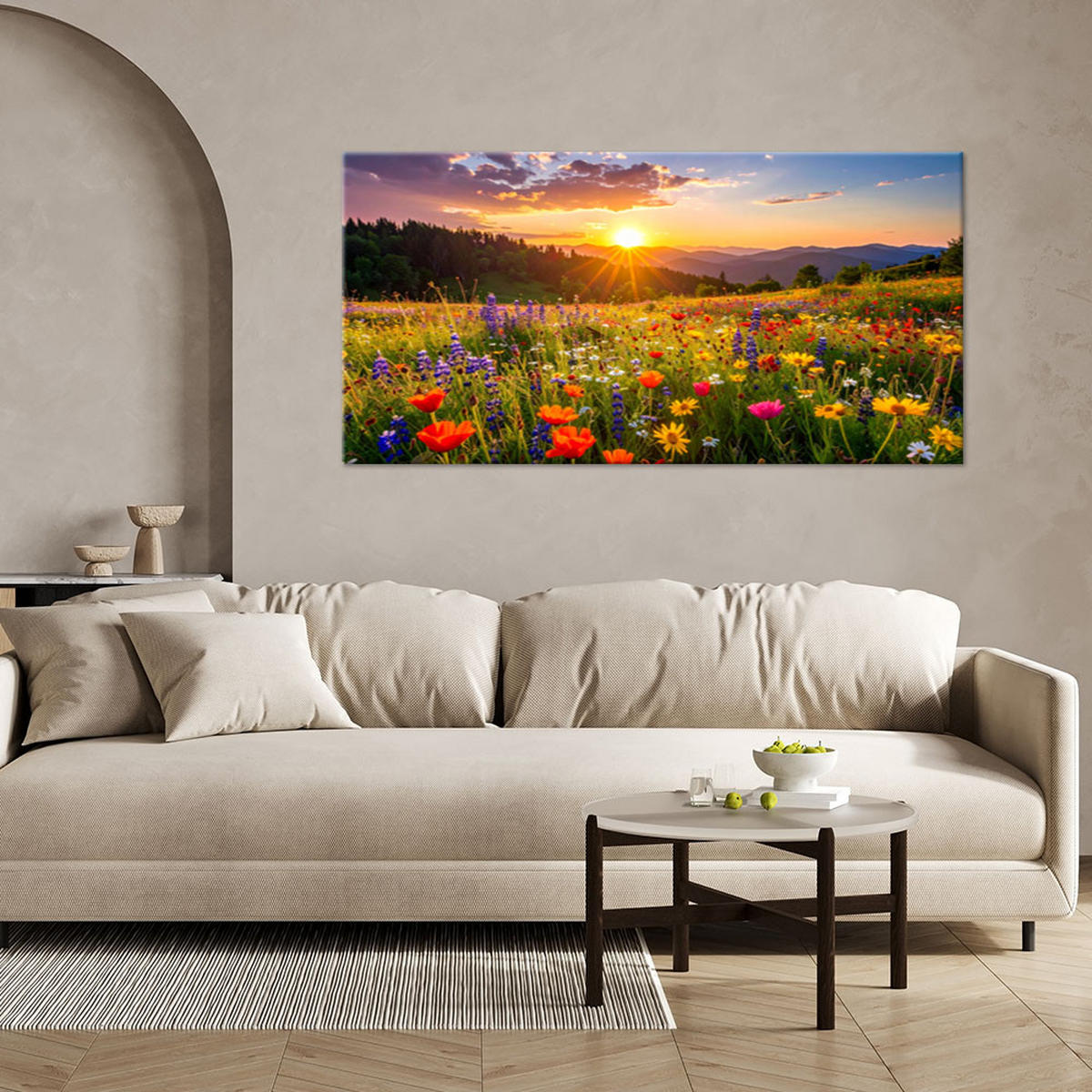 LEINWANDBILD Landschaften 80x40cm - Multicolor, Textil (80/40cm) - Feeby