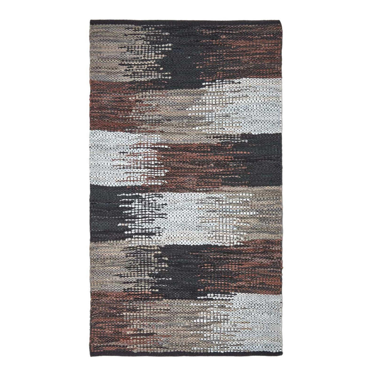 LEDERTEPPICH gewebt mit abstraktem Muster 120/180 cm - Multicolor, Leder (120/180cm) - Homescapes