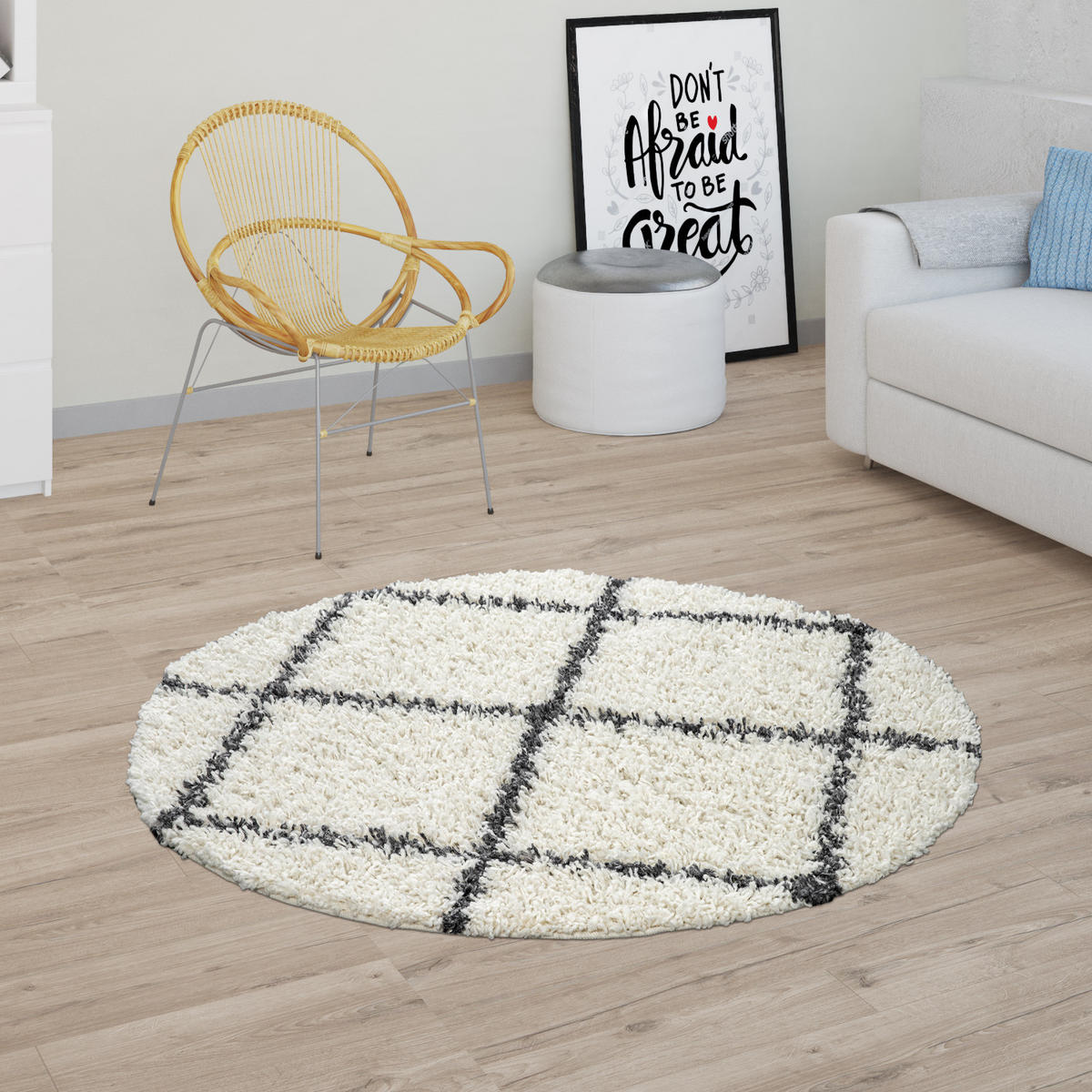 HOCHFLORTEPPICH 160/160 cm Kalmar 441 - Creme, Textil (160/160cm) - Paco Home