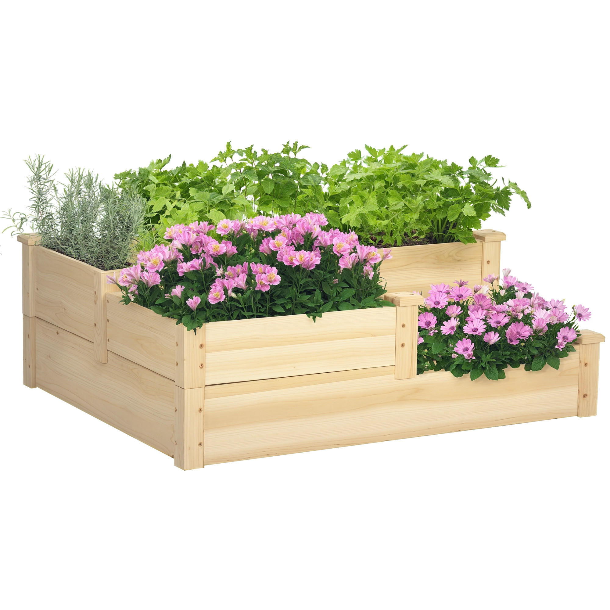 HOCHBEET DE-05347 3-stufig, Tannenholz Natur - Naturfarben, Holz (108/36/88cm) - ComfortXL