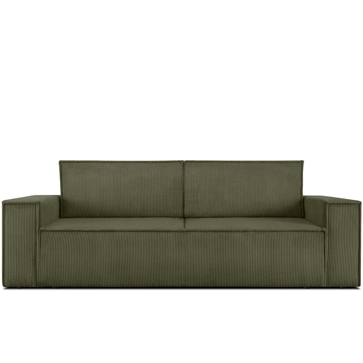 3-SITZER-SCHLAFSOFA NAPI in Pet Friendly Cord-Stoff, Olivgrün - Schwarz/Olivgrün, Textil (244/89/101cm) - KONSIMO®