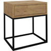 NACHTSCHRANK Kay 45/50/35 eiche Wotan - Eiche Wotan/Schwarz, Holzwerkstoff/Metall (45/50/35cm) - Beautysofa