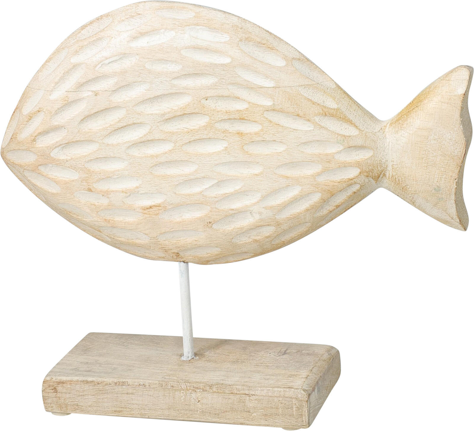 DEKOOBJEKT Ryba weiß 23x22x6 cm Holz - Weiß, Holz (6/22/23cm) - Mondex