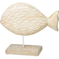 DEKOOBJEKT Ryba weiß 23x22x6 cm Holz - Weiß, Holz (6/22/23cm) - Mondex