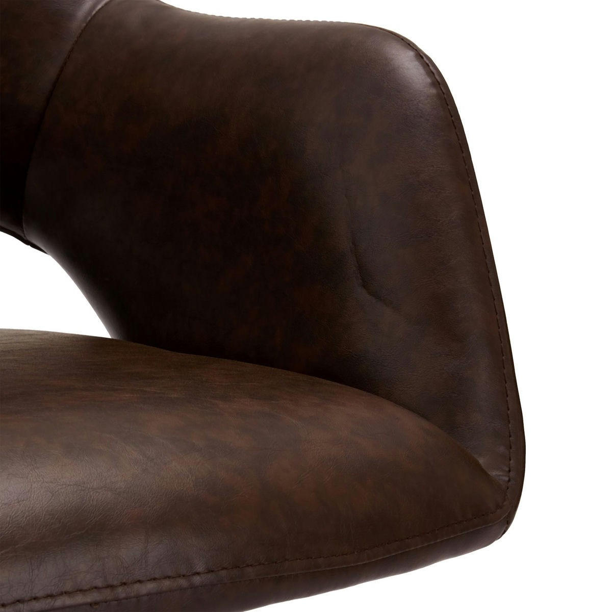 STUHL-SET 2 Stück in Kunstleder - Schwarz/Braun, Textil/Metall (59/89/64cm) - Furnhouse