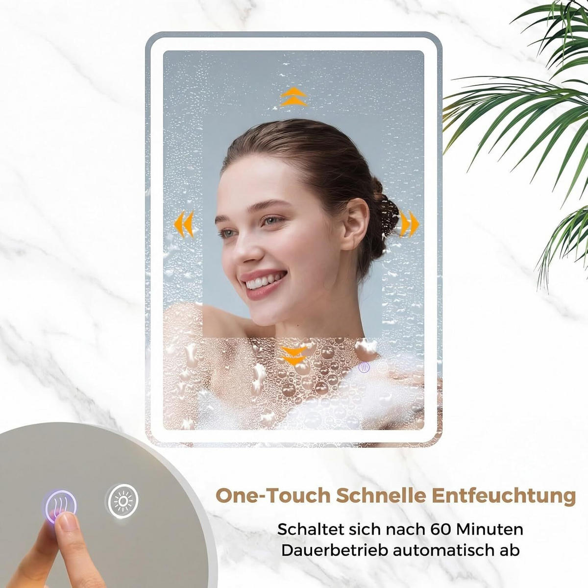 BADSPIEGEL mit LED Beleuchtung silber - Silberfarben, Glas (50/70/3cm) - COSTWAY