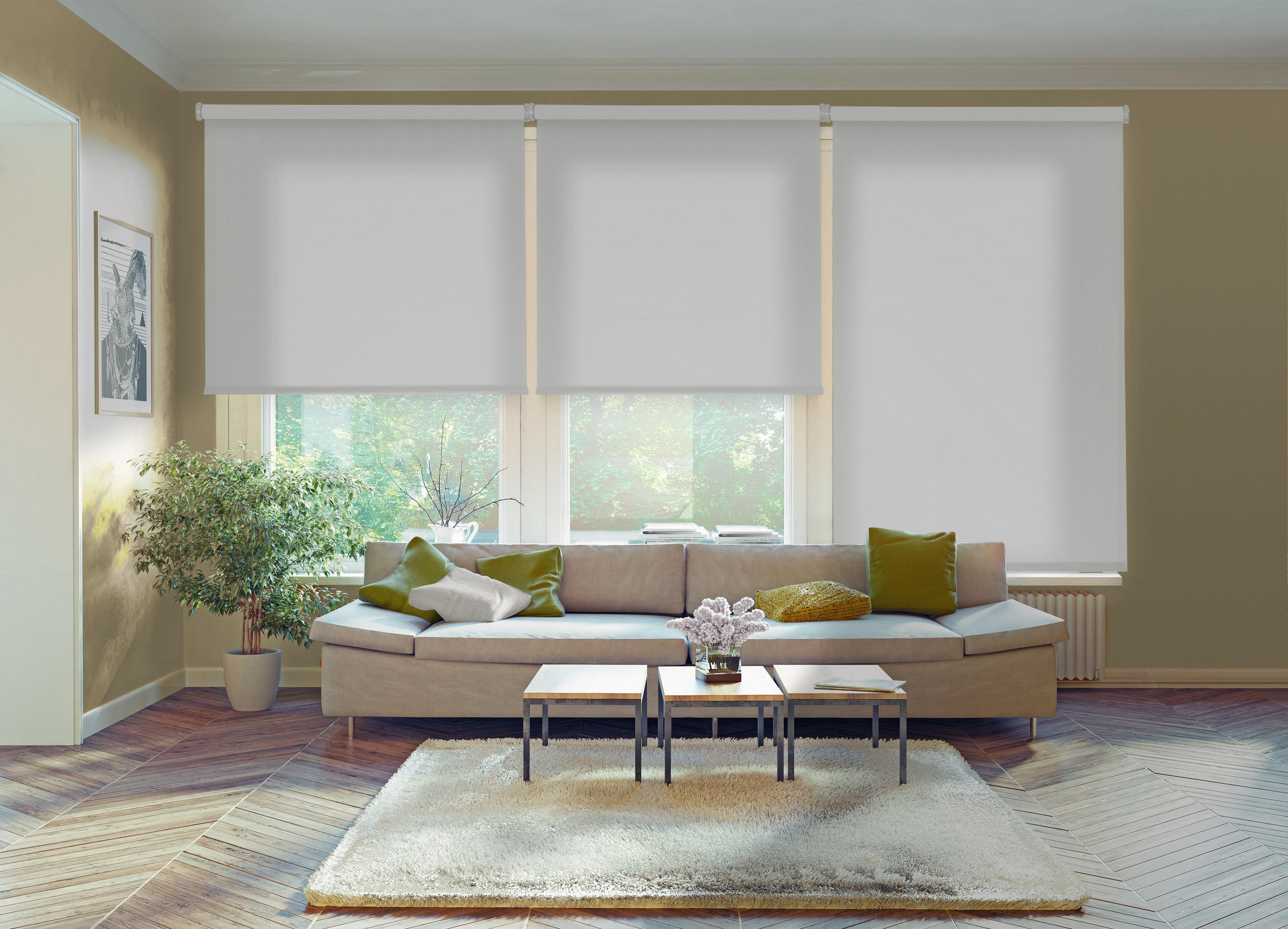 SEITENZUGROLLO lichtdurchlässig Ecofuture (100% Recyceltes Polyester) - Grau, Textil (135/250/250cm) - VIEWTEX