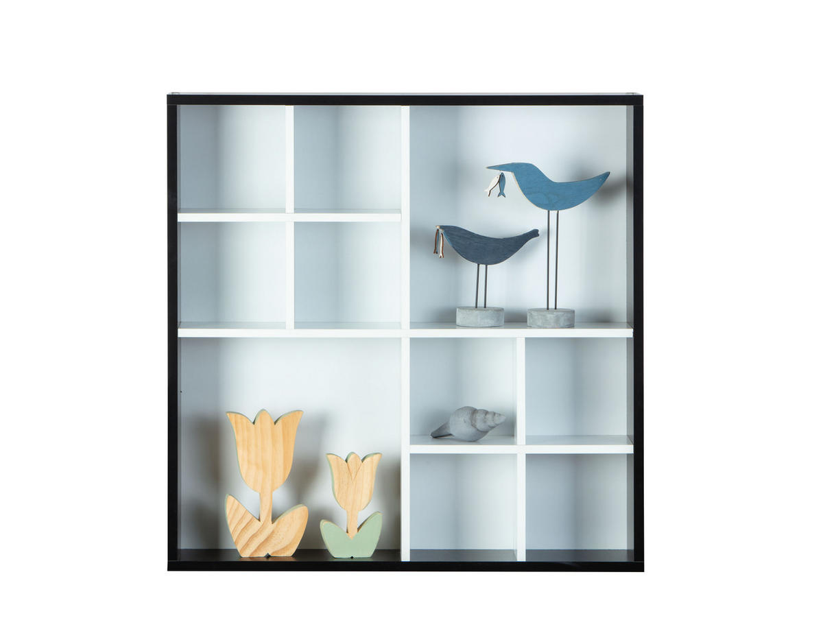REGAL Schwarz - Schwarz, Holzwerkstoff (70/70/13cm) - ebuy24