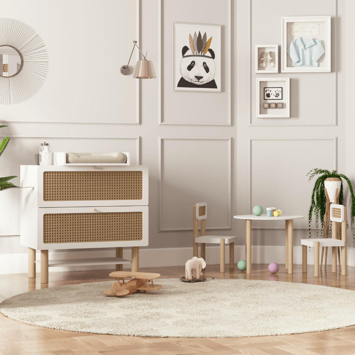 WICKELKOMMODE 2 schubladen und 1 regal - ochna 89,8/55,1/86,8 cm - Weiß, Holzwerkstoff (90/86.8/55cm) - Habitat Garten