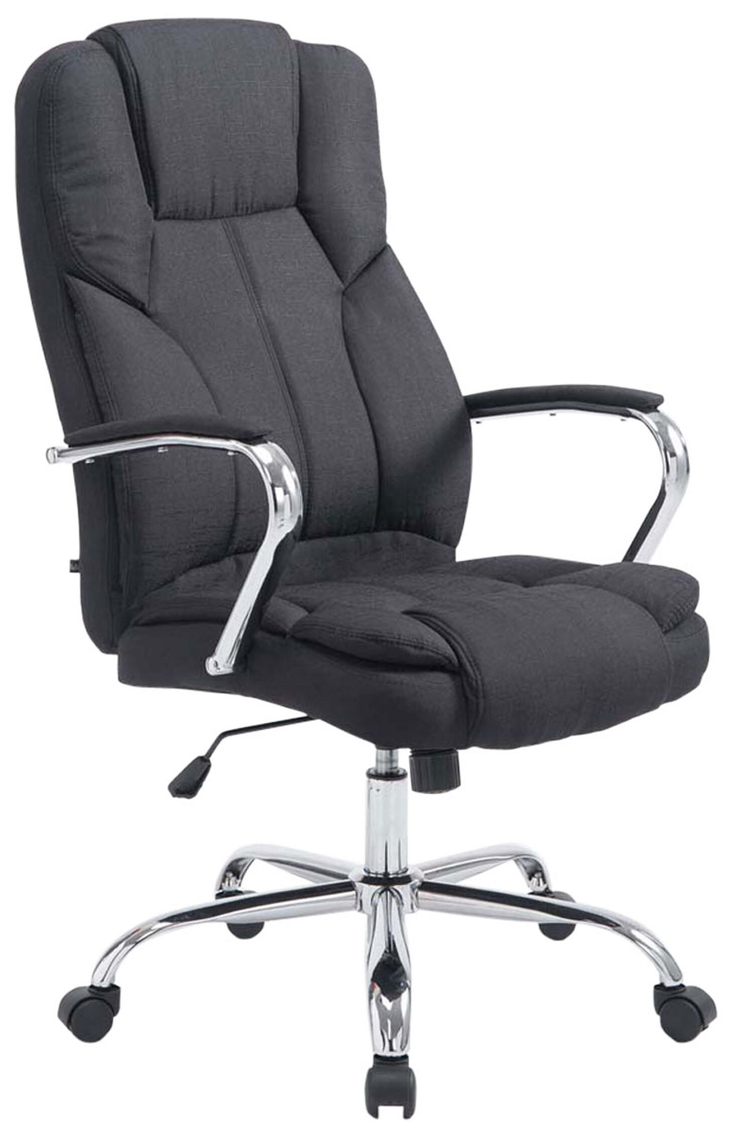 BÜROSTUHL Xavier Two, Stoffbezug Schwarz - Schwarz, Textil/Metall (62/125/70cm) - TPFLiving