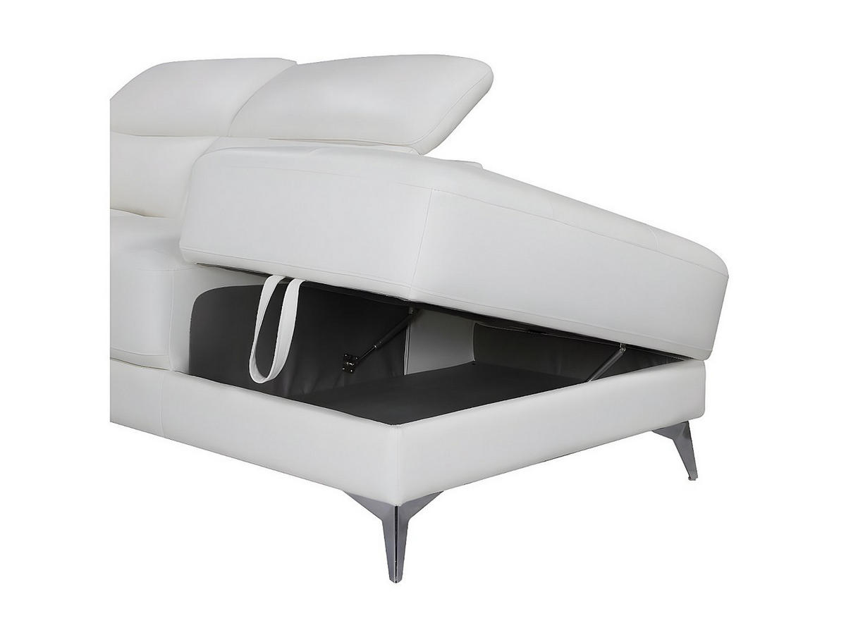 RELAXSOFA - 5 Personen - leder - elfenbeinfarben Pascaline - Weiß, Leder/Metall (277/78/244cm) - Vente-Unique