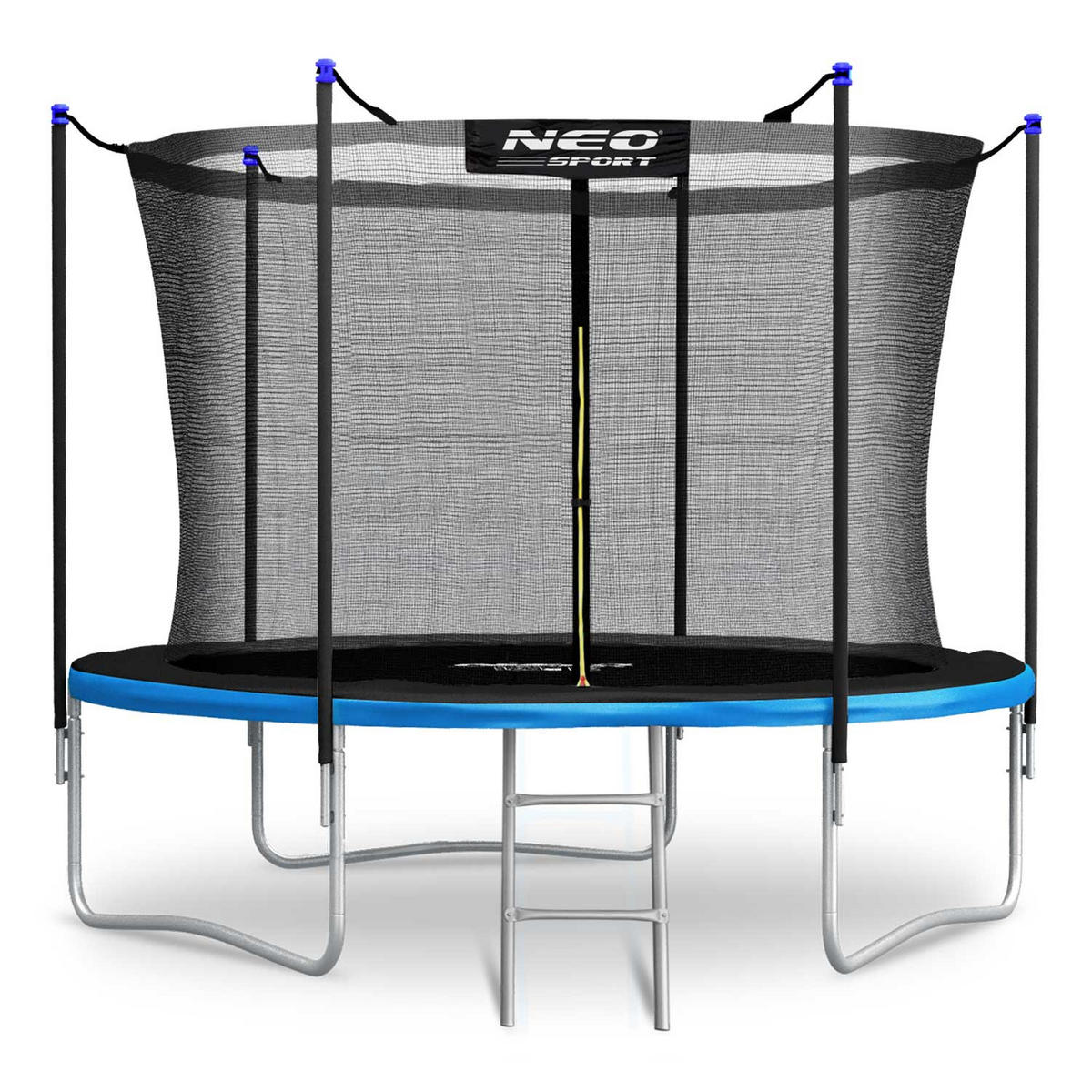 GARTENTRAMPOLIN 8 ft/252 cm mit Innennetz und Leiter - Blau, Metall (252/252cm)