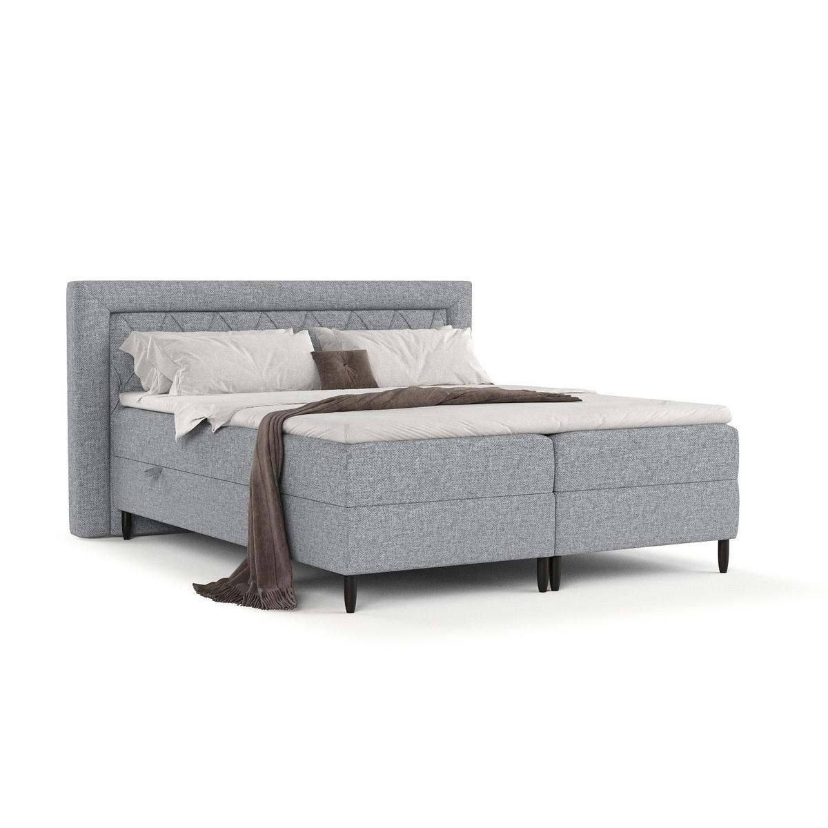 BOXBETT Avani Grau 160/200 cm - Schwarz/Grau, Holz/Holzwerkstoff (160/200cm) - Maison de Reve