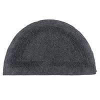 BADEMATTE halbrund 50/80 cm, 100% Baumwolle, wendbar - Grau, Textil (50/80cm) - Homescapes