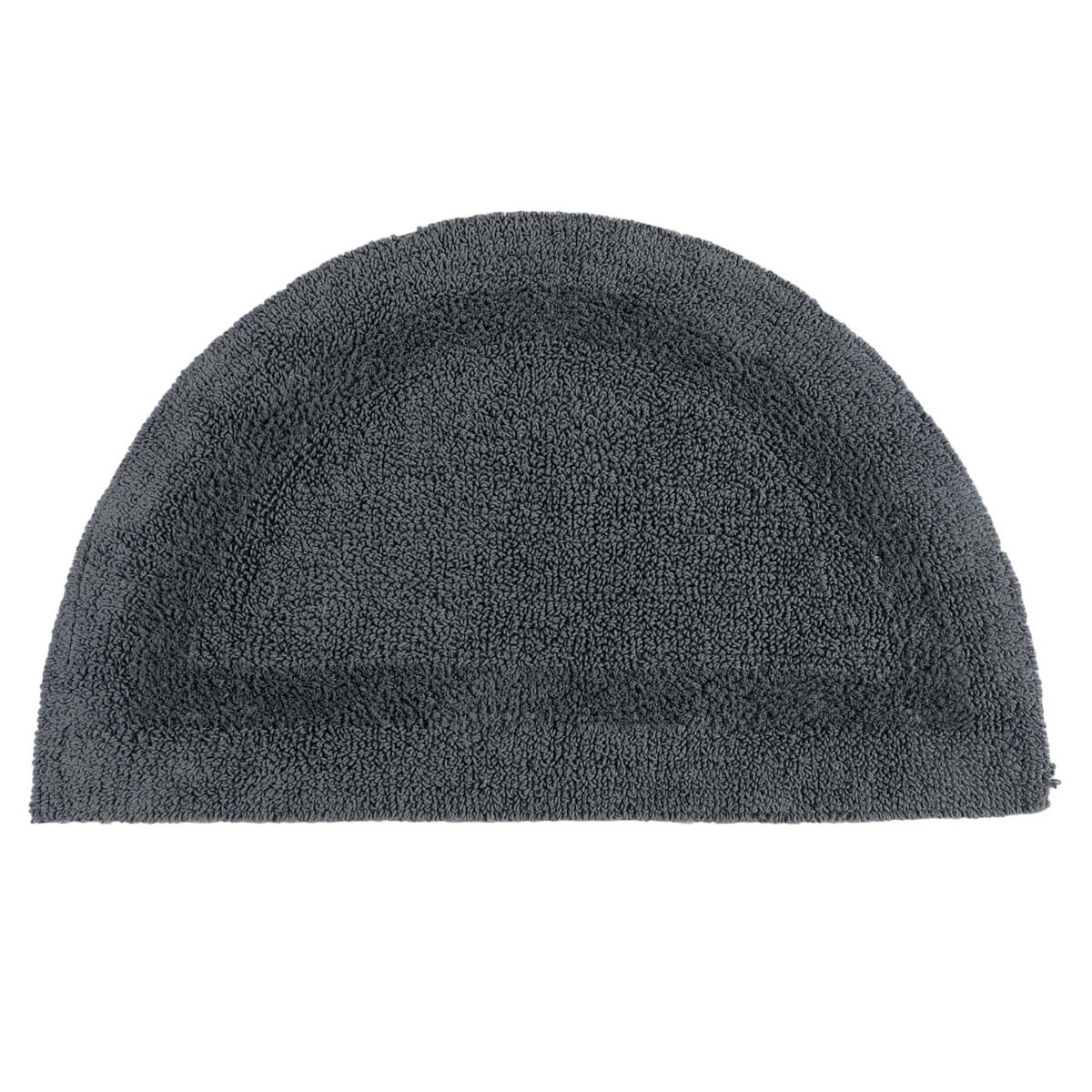 BADEMATTE halbrund 50/80 cm, 100% Baumwolle, wendbar - Grau, Textil (50/80cm) - Homescapes