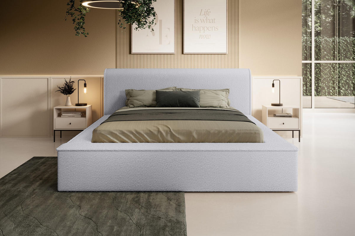 POLSTERBETT aus Polstermaterial Pedrosa 160x200 cm, Hellgrau - Hellgrau, Textil (160/200cm) - Fedve