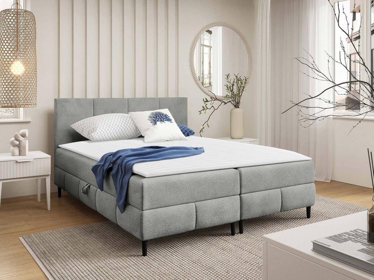 BOXBETT Box Best 2 - Schwarz/Grau, Holz/Holzwerkstoff (120/200cm) - MIRJAN24