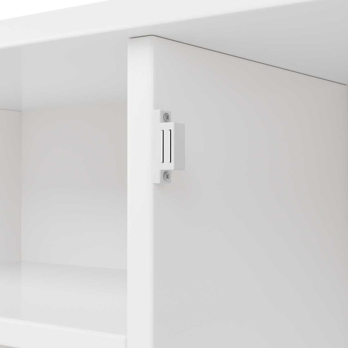 HIGHBOARD in Weiß mit Weinregal, Glashalter & Mikrowellenfach - Weiß, Holzwerkstoff (106/179/40cm) - Urban Meuble